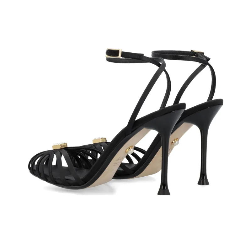 Alevì 110mm Caged Satin Sandals-3