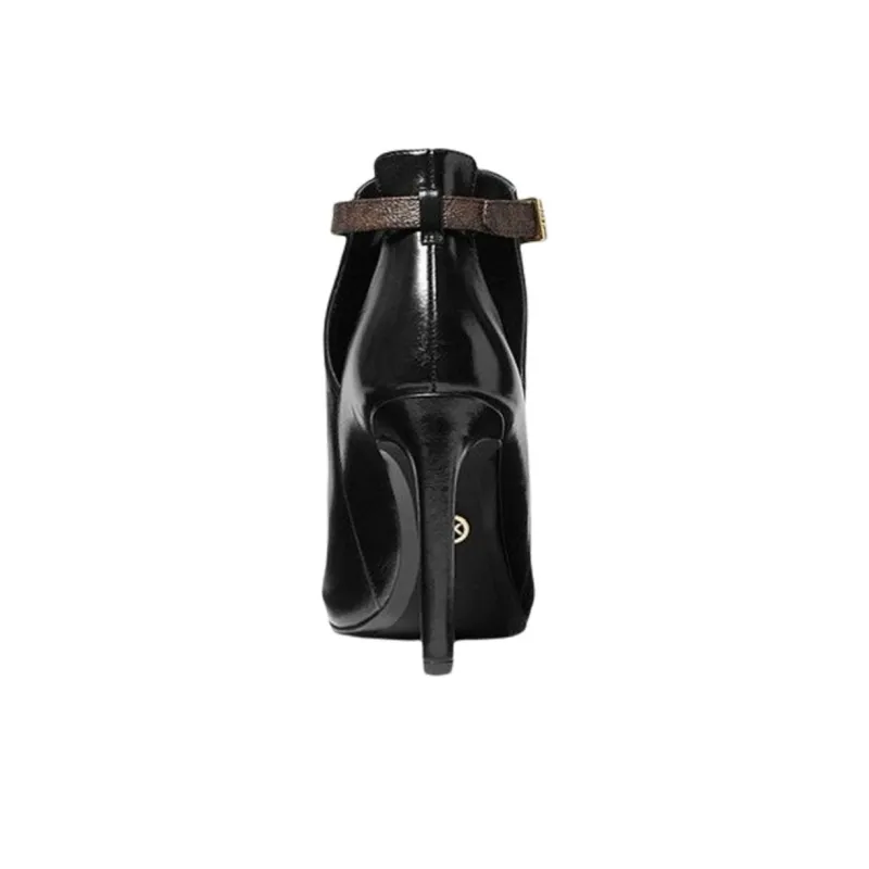 MICHAEL KORS Lawson Slim Heel Ankle Boots Women's Black-3