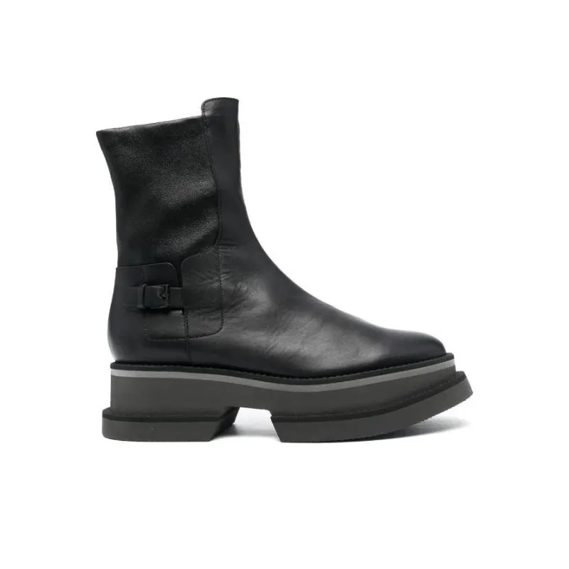 CLERGERIE Platform Sole Leather Ankle Boots Women's-1