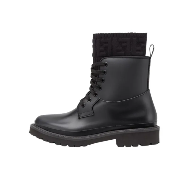 FENDI Women's Rockoko PVC Biker Boot 'Black'-0