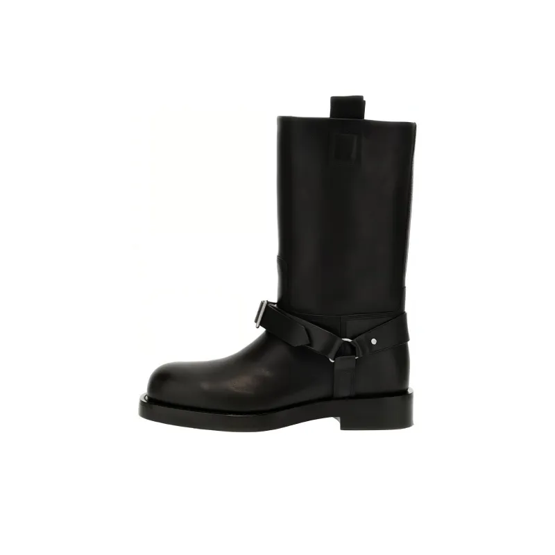 Burberry Buckled Leather Boots-0