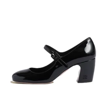 MIU MIU Chunky Heel High Heels 6.5cm Women's Black