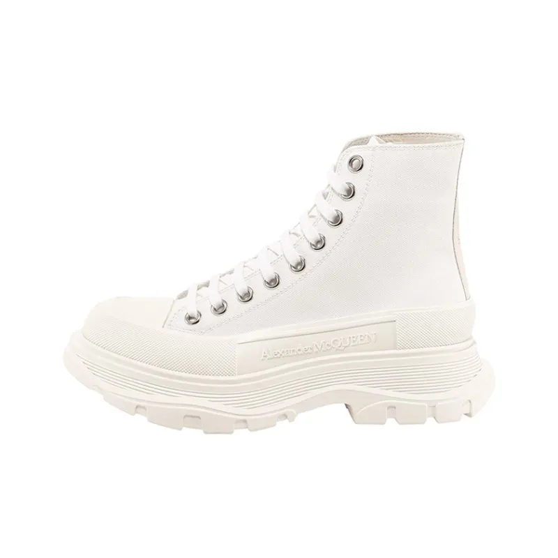 Alexander McQueen Tread Slick Boot Canvas White White Women's-0
