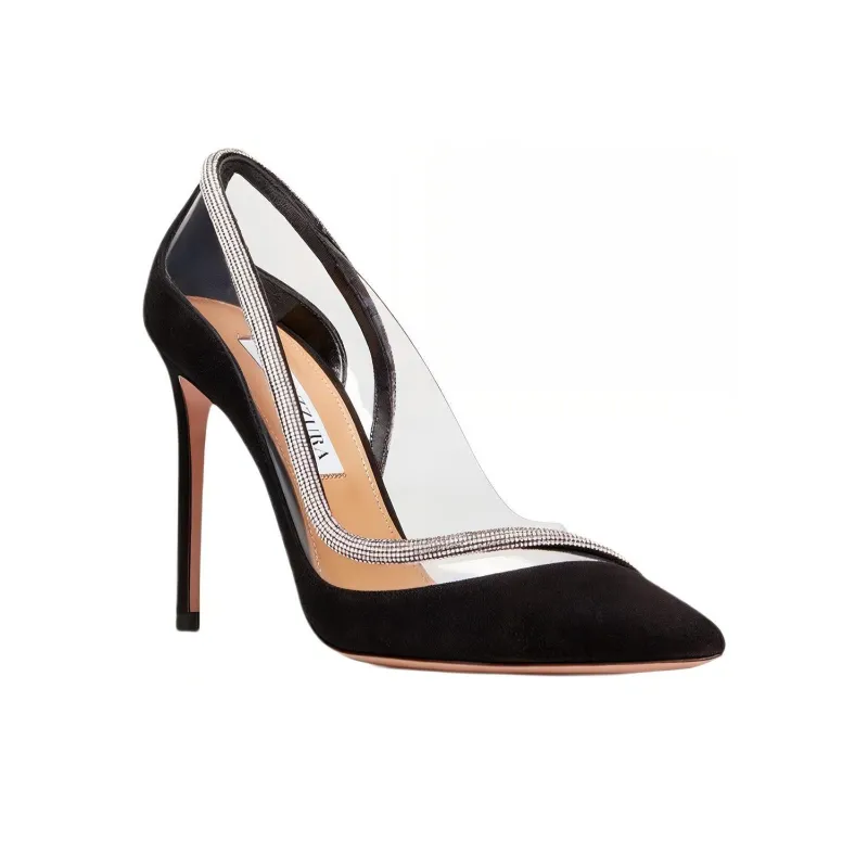 AQUAZZURA Tres Mondaine Slim Heel High Heels 10.5cm Women's Black-2