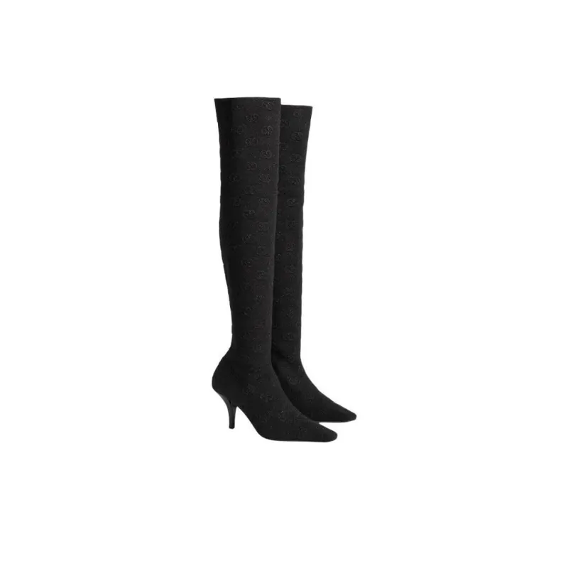 GUCCI 75mm GG Knee-high Boot-4