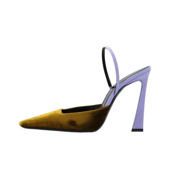 SAINT LAURENT Blade Pointed Toe Velvet Pumps
