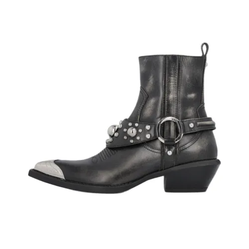 PINKO Tex Distressed Cowboy Ankle Boots Women's