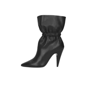 SAINT LAURENT Etienne Cone Heel High Heels 9.5cm Women's Black