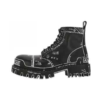 Balenciaga Strike Lace Up Boot 'Marker Pen Print   Black'