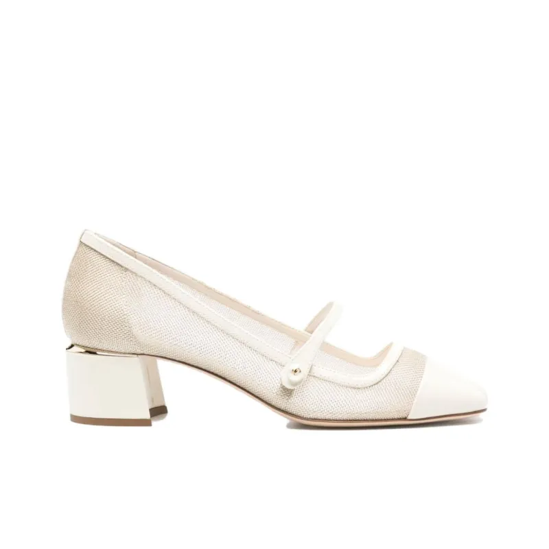 Jimmy Choo Elisa 45m Metallic-mesh Pumps-1