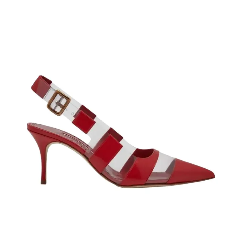MANOLO BLAHNIK Uxra Slim Heel High Heels 7cn Women's Dark Red-1