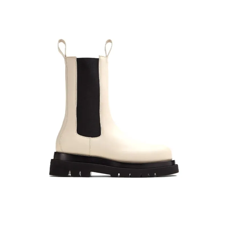 Bottega Veneta Lug Chelsea Boots Men's Sea Salt Color-1