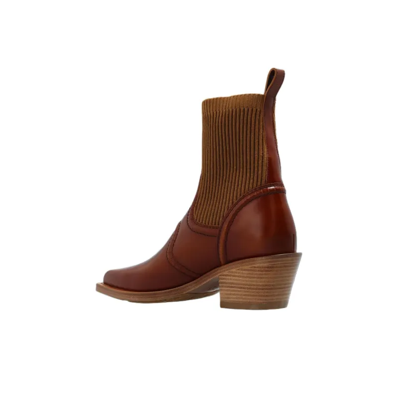 Chloe Nellie Texan Ankle Boots 6.5cm Women's Brown-3