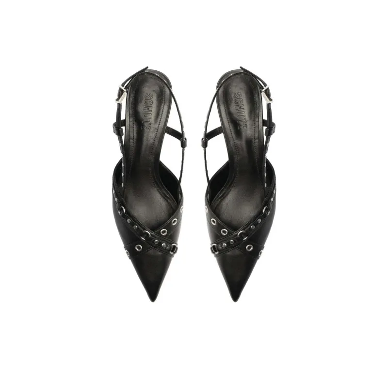 Schutz Venezia Irregular Heel High Heels 4.5cm Women's Black-3