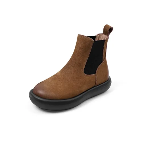 HARSON Short Chelsea Boots 4.5cm Women's Coffee