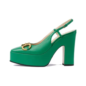 GUCCI 120mm Platform Leather Pumps