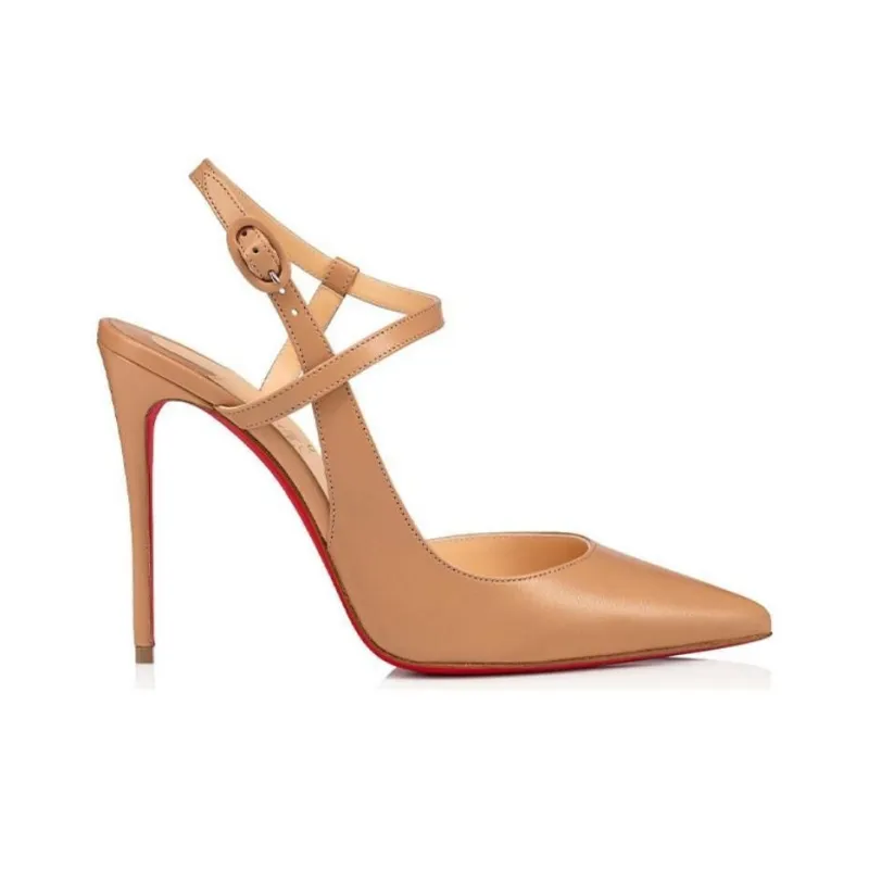 CL LUBOTING Slim Heel High Heels Women's Nude-1