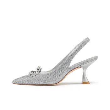 Stuart Weitzman/SW Blingring Xcurve 75 Slim Heel High Heels Women's Silver