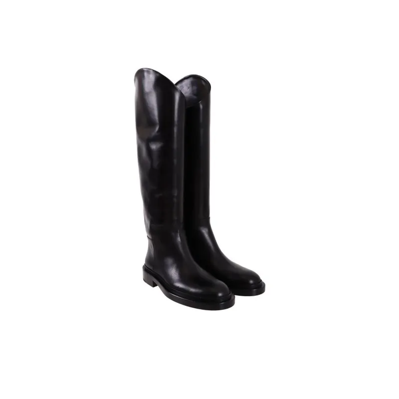 JIL SANDER Knee high Boots Chunky Heel Women's Black-3