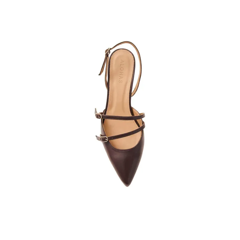 ALOHAS Joelle Slim Heel High Heels 4cm Women's Brown-3