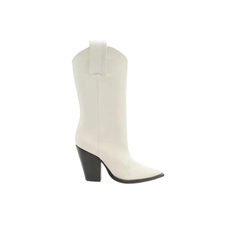 Schutz Cano Alto Ankle Boots Women's White-1