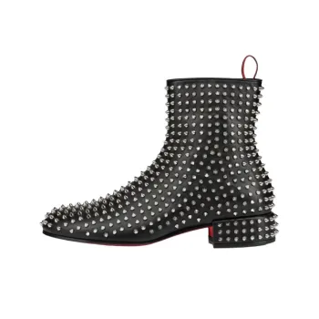 CL LUBOTING Spikeasy Booty Ankle Boots Men's Black