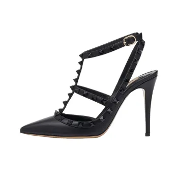 Valentino Rockstud GARAVANI Slim Heel High Heels 10cm Women's Black