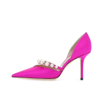 Jimmy Choo Aurelie 85mm Pearl Pump Fuchsia Satin
