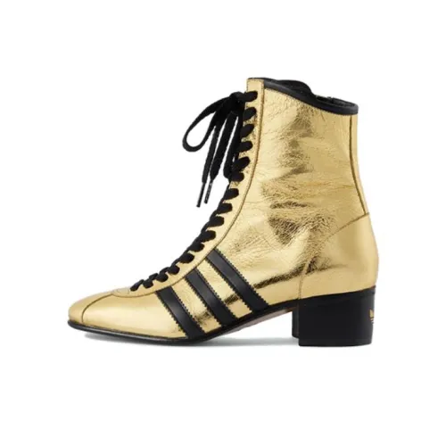 Adidas x GUCCI Fashion Ankle Boots Women's Gold