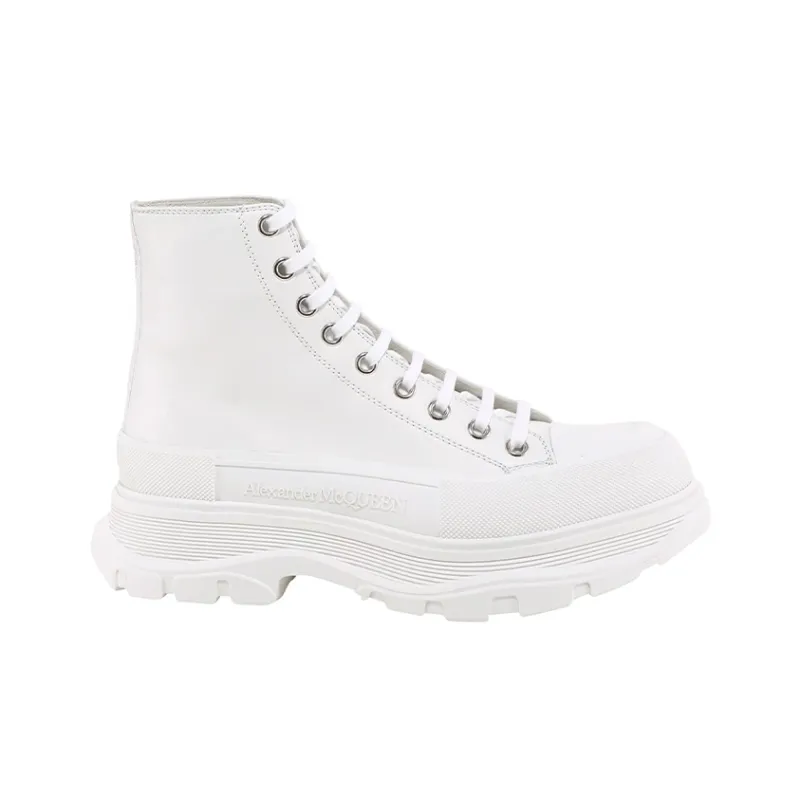 Alexander McQueen Tread Slick Short Martin Boot Men's White-1