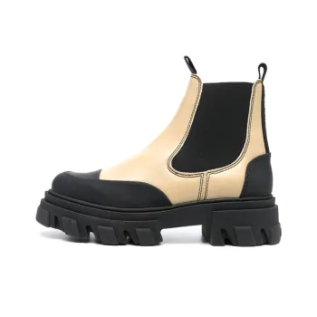 GANNI Two-tone Leather Ankle Boots