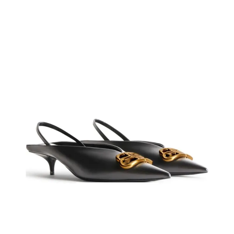 Balenciaga Bb Square Knife Slingback Pumps 'Black' Women's-2