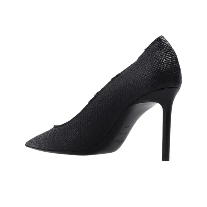 SAINT LAURENT Anja Slim Heel High Heels 9cm Women's Black-3