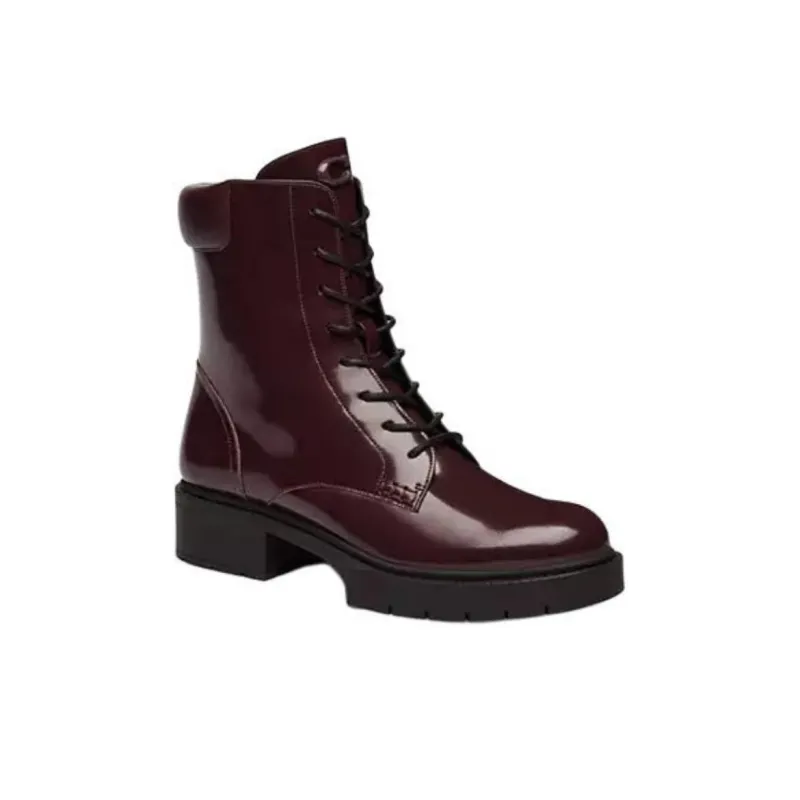 COACH Leighton Ankle Boots 3.8cm Women's Burgundy-2
