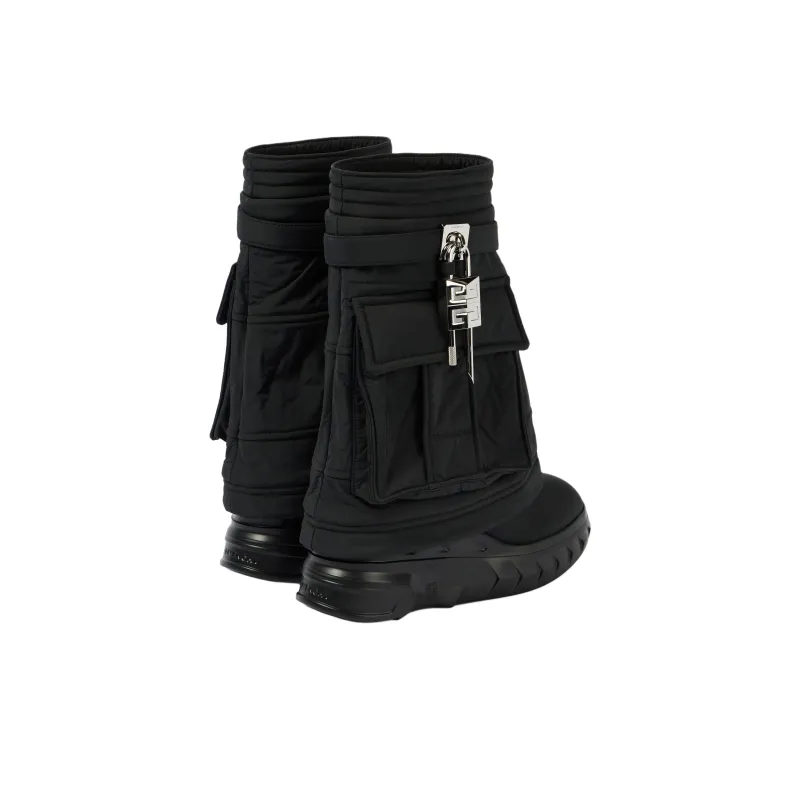 Givenchy Shark Lock Biker Ankle Boots 8.5cm Women's Black-4
