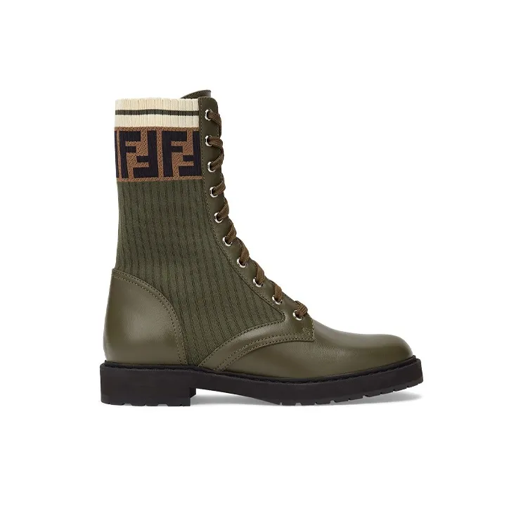 FENDI Rockoko Boots Green Women's-1