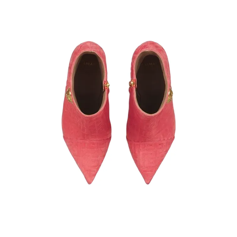 BALMAIN Ankle Boots Women's Light Red-3