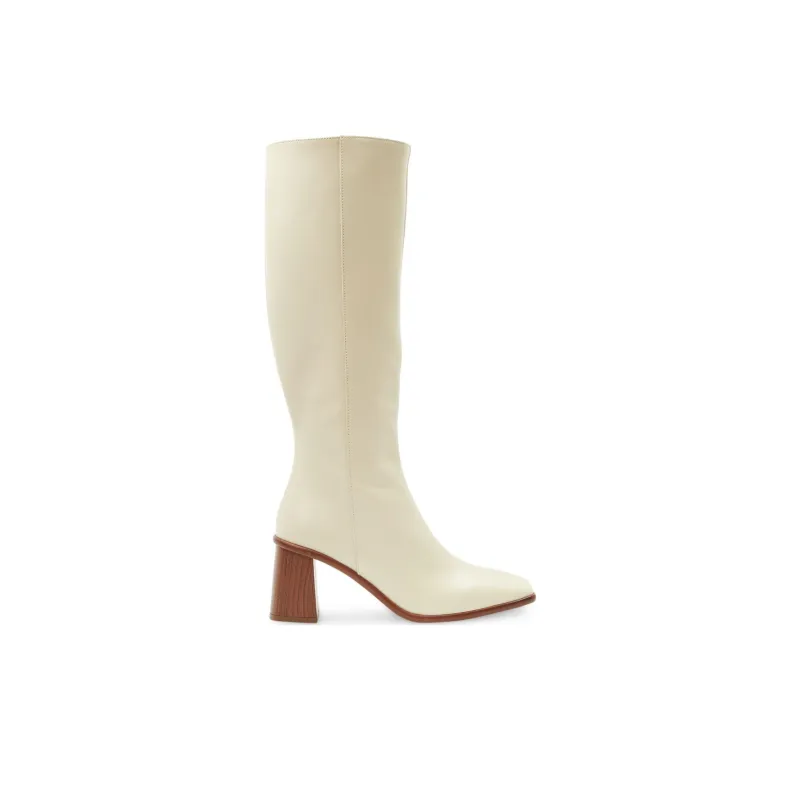 ALOHAS Mid Calf Boots Women's White Brown-1