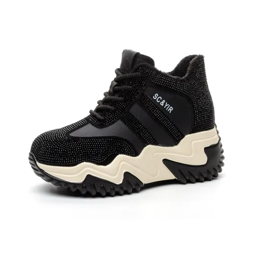 The Mystery Of Glamour Cushioning Warm Height Increasing Low Top Chunky Sneakers Women's