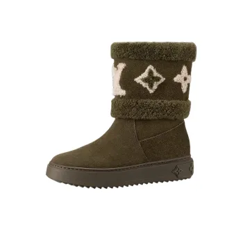 LOUIS VUITTON Snowdrop Wear-Resistant Coverage Crew Snow Boots Women's Brown