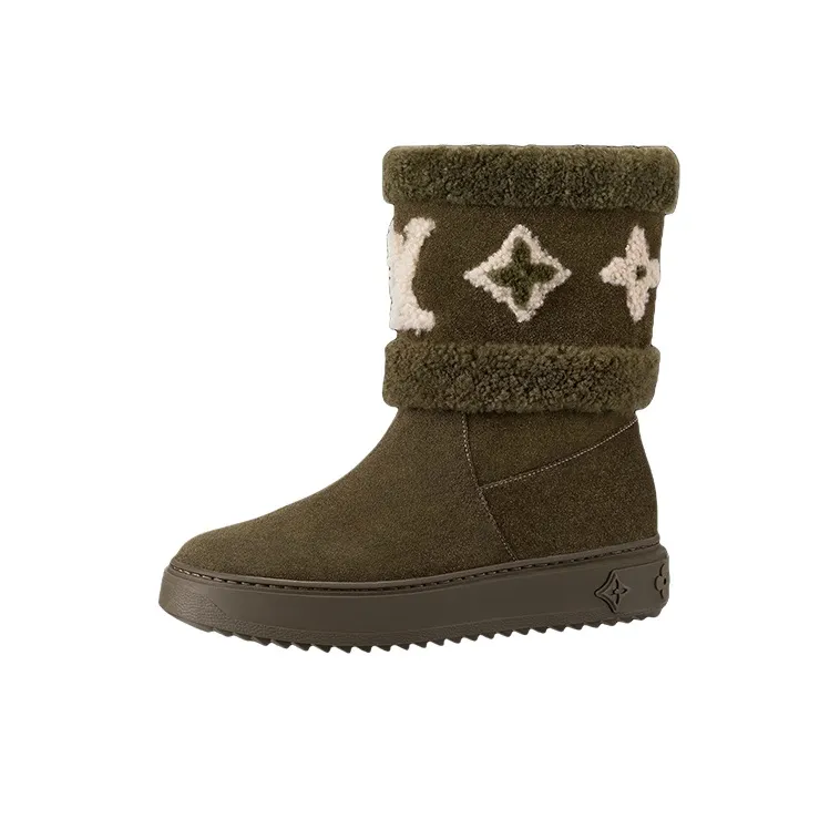 LOUIS VUITTON Snowdrop Wear-Resistant Coverage Crew Snow Boots Women's Brown-0