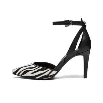 MICHAEL KORS Mirabel Fle Slim Heel High Heels Women's Black White