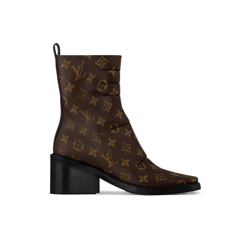 LOUIS VUITTON Jazz Ankle Boots 6cm Women's Brown-1