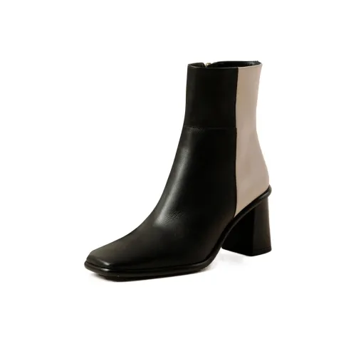 ALOHAS Ankle boots Silver 7.5cm Women's Black White