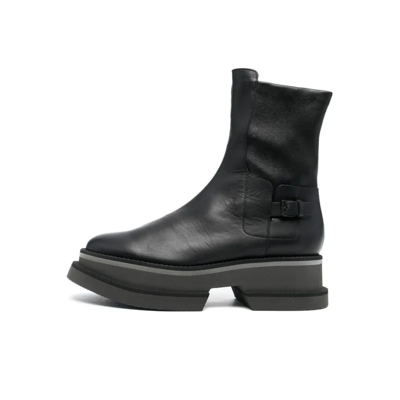 CLERGERIE Platform Sole Leather Ankle Boots Women's-0