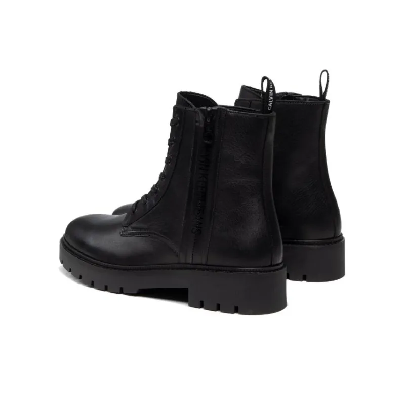 CKJ CALVIN KLEIN JEANS Lace up Leather Combat Boots-3