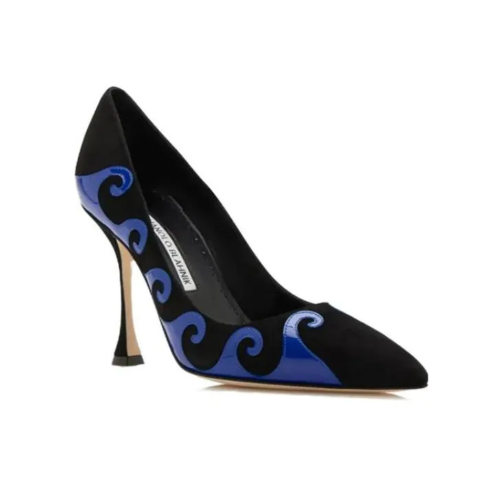 MANOLO BLAHNIK Kasai 105mm Swirl-detail Pumps-2
