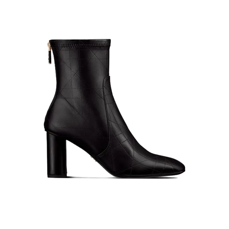 DIOR D-Shadow Ankle Boots Zipper 8cm Women's Black-1