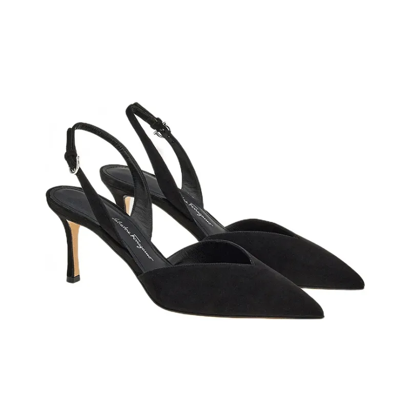 FERRAGAMO Slim Heel High Heels Women's Black-1