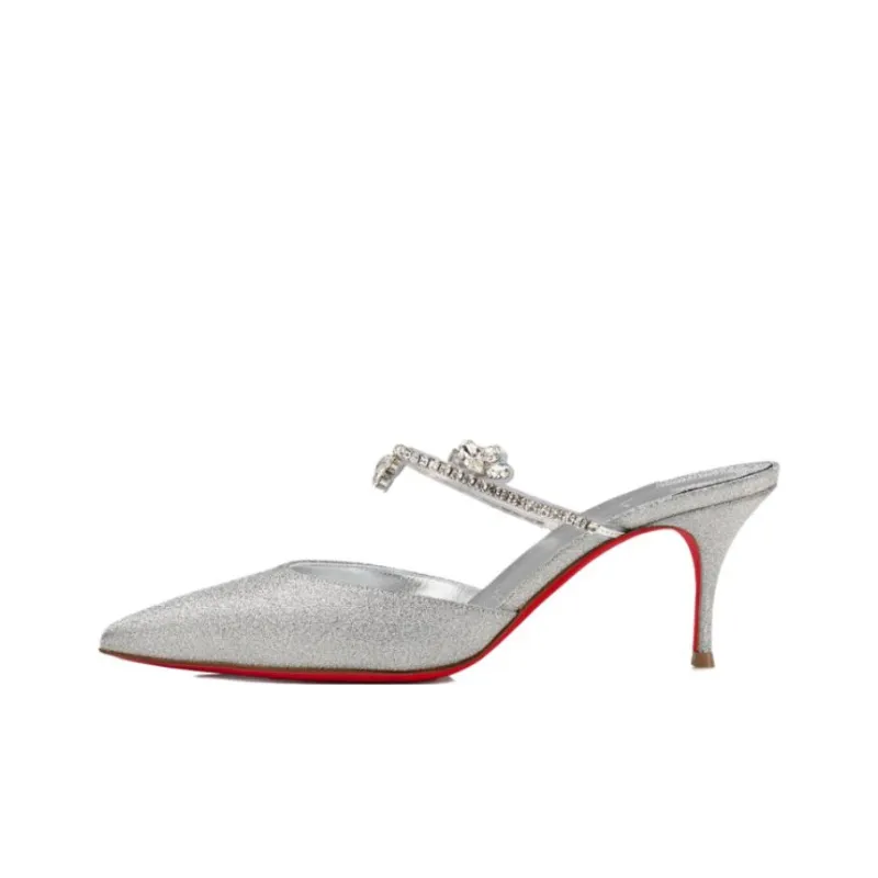 CL LUBOTING Slim Heel High Heels 7cm Women's Silver-0